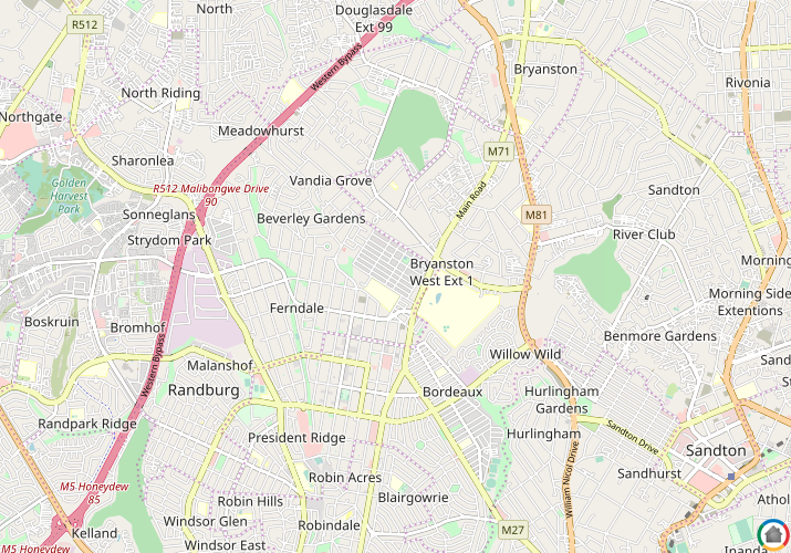 Map location of Kensington B - JHB